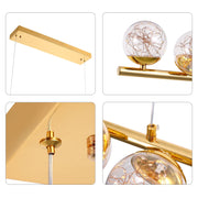 Modern Sputnik Chandelier 12 Lights LED Clear Glass Globe Pendant Light Dimmable LED Chandeliers Ceiling Light Gold Brass Chandeliers for Kitchen Island Dining Room Living Room