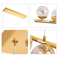 Modern Sputnik Chandelier 12 Lights LED Clear Glass Globe Pendant Light Dimmable LED Chandeliers Ceiling Light Gold Brass Chandeliers for Kitchen Island Dining Room Living Room