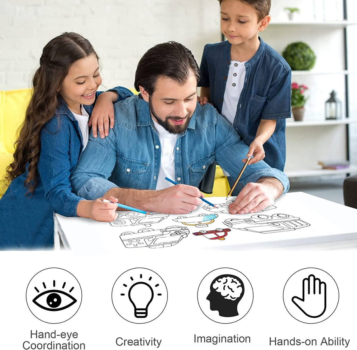 2-Pack Kids’ Colouring Paper Rolls – 300 × 30cm