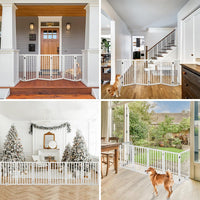 282 × 80 cm White Folding Wooden Pet Gate