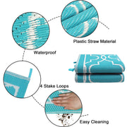 150 × 245 cm Aqua-Blue Reversible Outdoor Rug