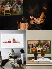 100 Inch Projector Screen, Portable and Foldable Projector Screen, Double Sided Video Projector Screen for Indoor, Outdoor, Wrinkle Free