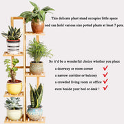 Bamboo 5 Tier 6 Potted Plant Stand