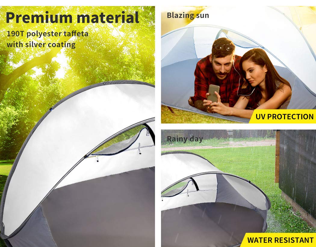 4-Person Pop-Up Beach & Camping Shelter with Carry Bag