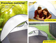 4-Person Pop-Up Beach & Camping Shelter with Carry Bag