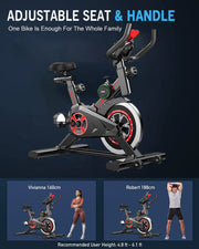 Belt-Drive Indoor Exercise Bike with 9 lb Flywheel