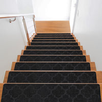 76 × 20 cm Black Adhesive Stair Treads – 15 Pack