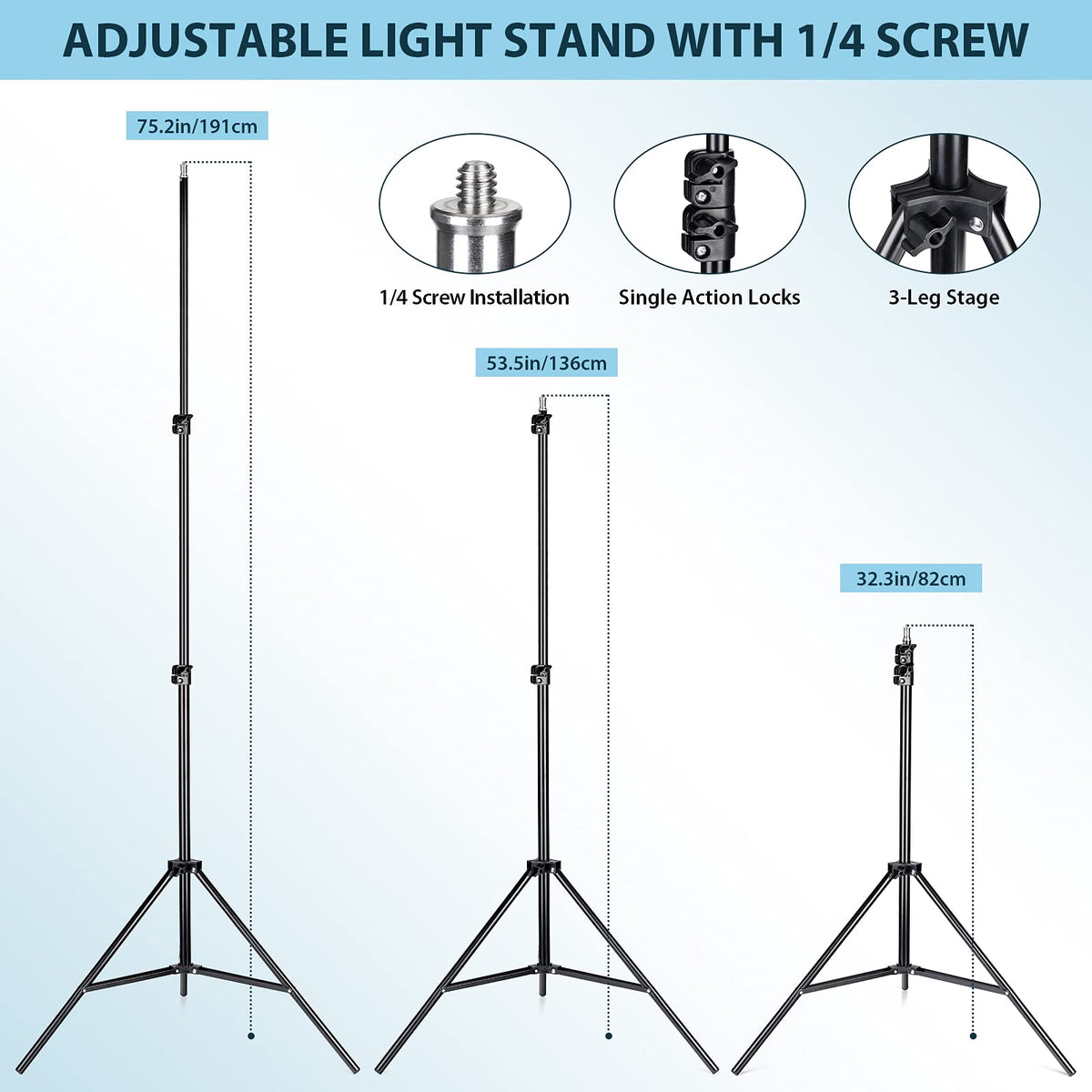 Softbox Photography Lighting Kit: Photo Studio Equipment 30 x 30 inches with E27 85W 5400K Light Bulb and Adjustable Height Light Stand for Filming Video, Photo Shooting and Streaming