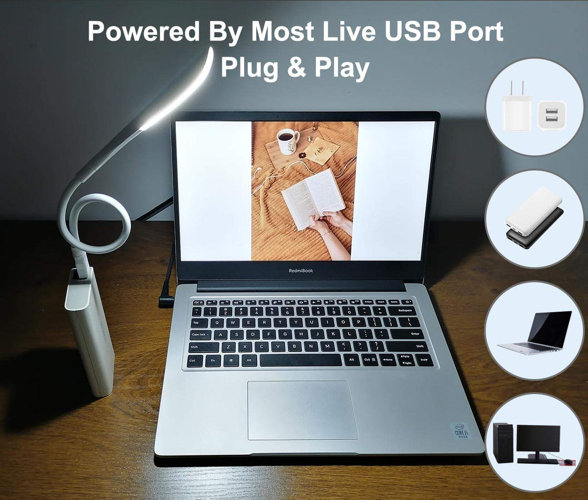 Flexible 14-LED USB-A Light with 3 Brightness Levels
