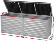 Gardeon Outdoor Storage Box Bench Seat Lockable Garden Deck Toy Tool Sheds 390L