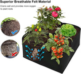 Fabric Raised Garden Bed 128 Gallon 8 Grids Plant Grow Bags Rectangle Planting Container Breathable Planter Raised Beds Outdoor Indoor Gardening