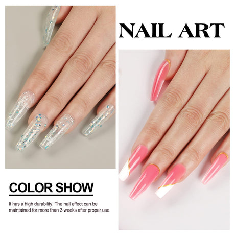 Poly Nail Gel with Lamp Kit,4 Colors Poly Extension Gel 36W LED U V Nail Dryer for Nail Builder Base Coat Top Coat Nail Slip Solution and Manicure Tools for Nail Design