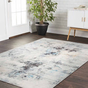 200 × 250 cm Grey Abstract Medium-Pile Area Rug