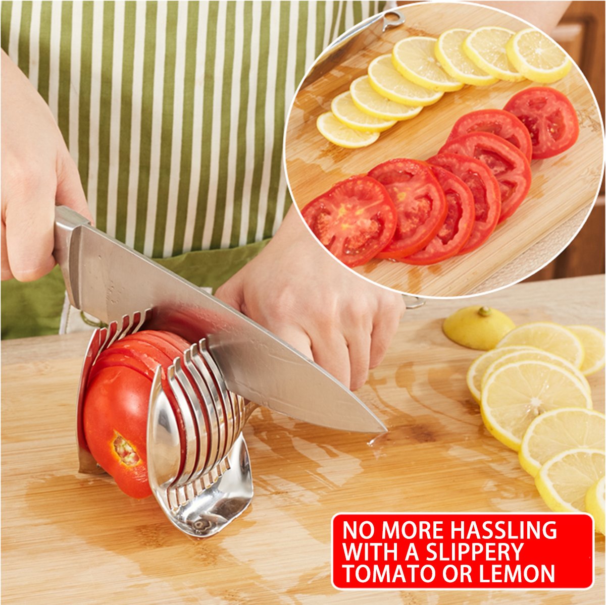 Stainless-Steel Tomato & Produce Slicing Guide