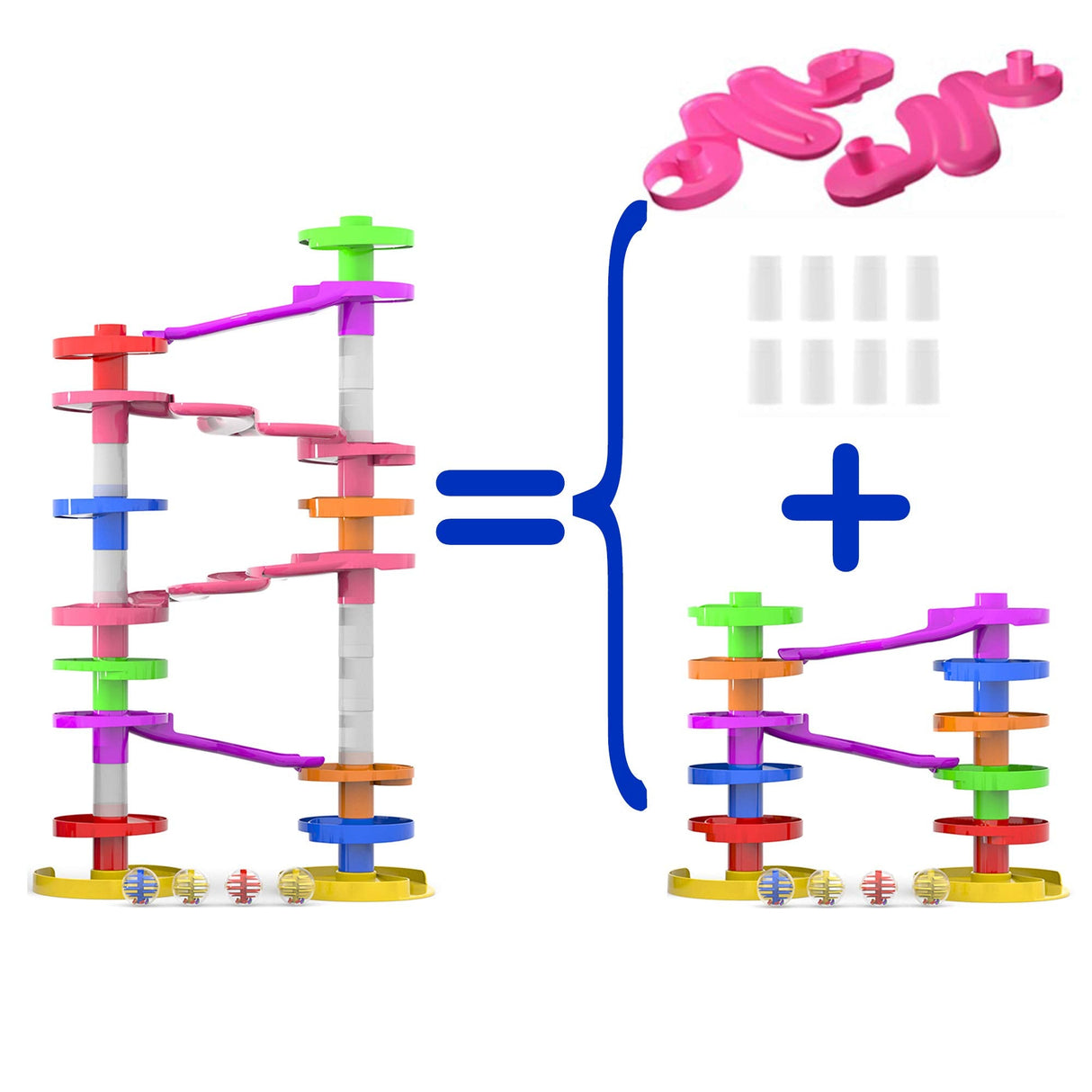 Super Ball Drop Toy, Extra Large Size Activity Tower with Ball Ramp Bridge for Educational and Fun Activity for Toddlers and Children of All Ages - Go, Play Stack and Roll