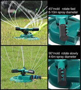 Garden Sprinkler, Automatic 360 Rotating Adjustable Garden Water Sprinklers Lawn Irrigation System Covering Large Area with Leak Free Design Durable 3 Arm Sprayer, Easy Connection