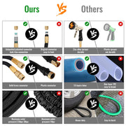 Expandable Garden Hose with 9-Function Zinc Nozzle