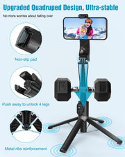 140 cm Quadruped Selfie Stick Tripod with Rechargeable Remote