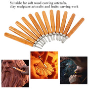 12-Piece SK5 Wood-Carving Knife Set with Whetstone & Bag