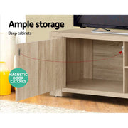 TV Unit 160cm Length Timber Entertainment Unit TV Cabinet, Wood