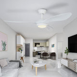 52inch Ceiling Fan with Lights Remote Control, Pure White, Silent Motor for Bedroom,Living Room, Office, Basement, Kitchen, Dining Room 3 Blades