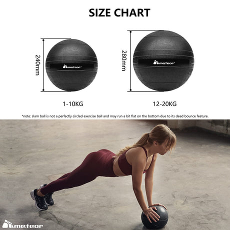 Meteor Dead Bounce Slam Ball with Thick Sheel for Explosive Strength, Crossfit Training, Muscle Growth, Workout, Resistance, Endurance, Agility, Gym, Home, Exercise