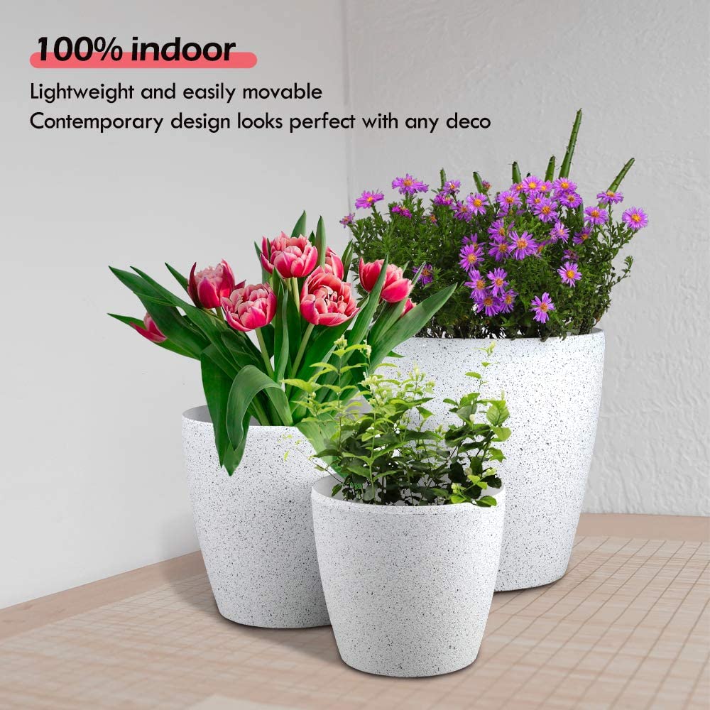 Garden Resin Planter Sandstone Touch Set of 3