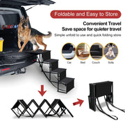 4-Step Folding Dog Car Stairs – 80 kg Capacity