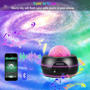 LED Galaxy Projector Light for Kids with Remote Control, Built-in Music Player & Timer Function