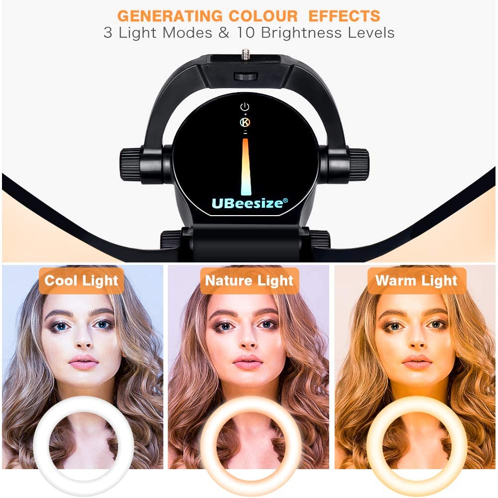 Ring Light Kit: 17.5” Outer Led Ring Light with Wireless Control, Professional Bi-Color 3000K-6000K Circle Lights, Up to 5000Lux, Compatible with DSLR Cameras, Cell Phones and Webcams.