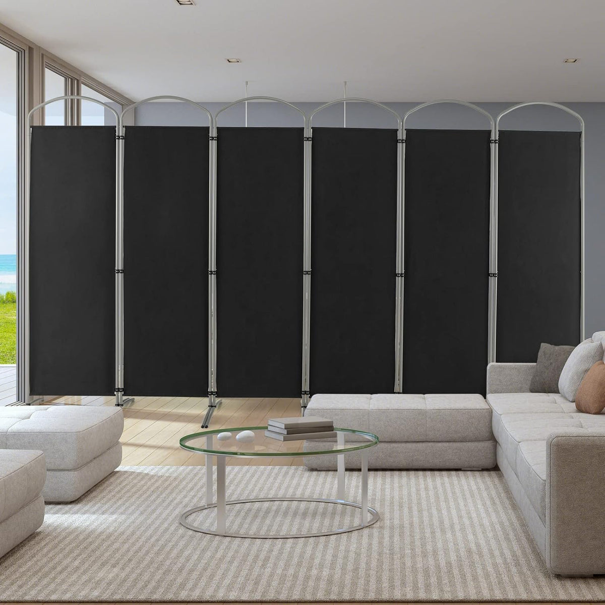 188cm Folding 6-Panel Room Divider – 4 Colours