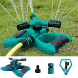 Garden Sprinkler, Automatic 360 Rotating Adjustable Garden Water Sprinklers Lawn Irrigation System Covering Large Area with Leak Free Design Durable 3 Arm Sprayer, Easy Connection