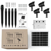 RGB Solar Spotlights Outdoor, 4-in-1 Solar Garden Lights, Waterproof IP66 Solar Powered Spotlight, 12 Colors Changing, Remote Control, LED Landscape Lighting for Yard Patio Lawn Garden