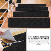 76 × 20 cm Black Adhesive Stair Treads – 15 Pack