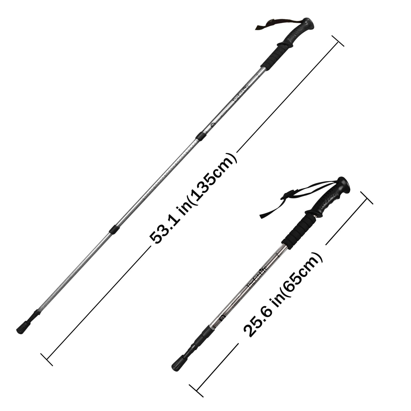 2-Pack Adjustable Anti-Shock Aluminium Trekking Poles