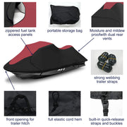 600D Red & Black Jet-Ski Cover for 116–125-Inch PWC