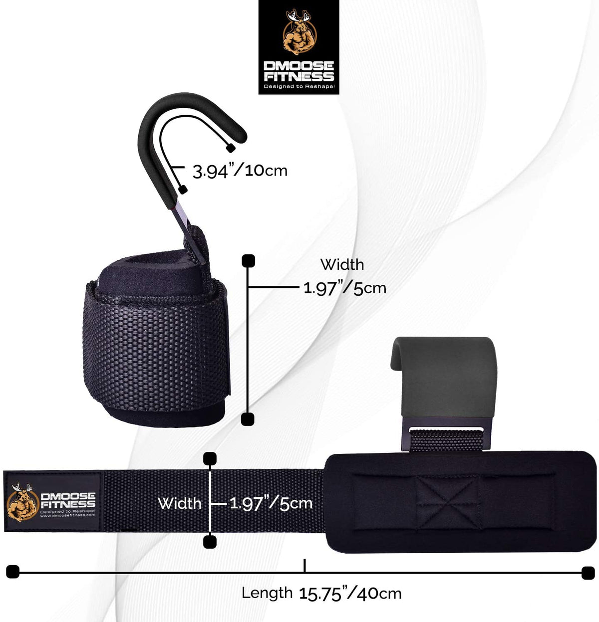 Weight Lifting Hooks Grip (Pair) - 8 mm Thick Padded Neoprene, Double Stitching, Non-Slip Resistant Coating – Secure Your Grip and Reach Your Goals with Premium Workout Hook Gloves.