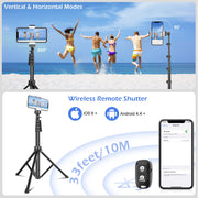 Sensyne 157 cm Selfie Stick Tripod with Wireless Remote