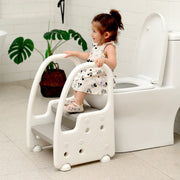 Step Stool for Kids,Toddler Step Stool with Handles and Non-Slip Steps, Two Step Stool for Toilet,Toddler Children Potty Training Kitchen Foot Stool,Gray