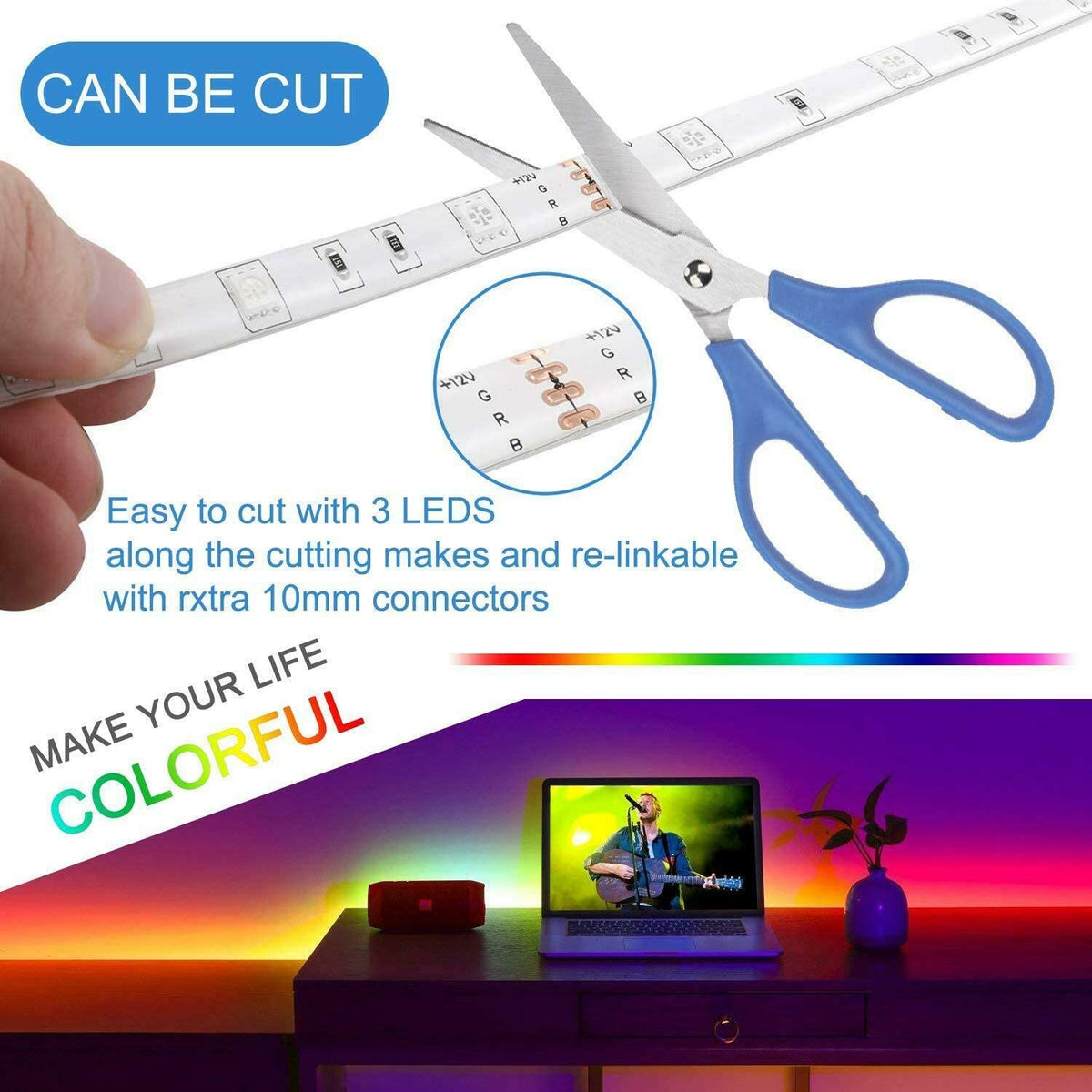 Bluetooth LED Strips Lights-Waterproof 10m-Alexa
