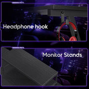 127 cm L-Shaped Gaming Desk with Monitor Stand & Storage Bag