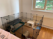 16-Panel Modular Wire Small-Animal Pen – Black