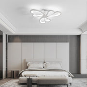 Modern LED Ceiling Light,Dimmable Acrylic Flush Mount Ceiling Lamp,3 Petals Metal Flower Shape Chandelier Lighting Fixture for Living Room Bedroom Kitchen Office Dining Room