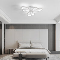 Modern LED Ceiling Light,Dimmable Acrylic Flush Mount Ceiling Lamp,3 Petals Metal Flower Shape Chandelier Lighting Fixture for Living Room Bedroom Kitchen Office Dining Room