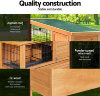 3-Level Fir-Wood Small-Animal Hutch – 91.5 × 46 × 116.5 cm