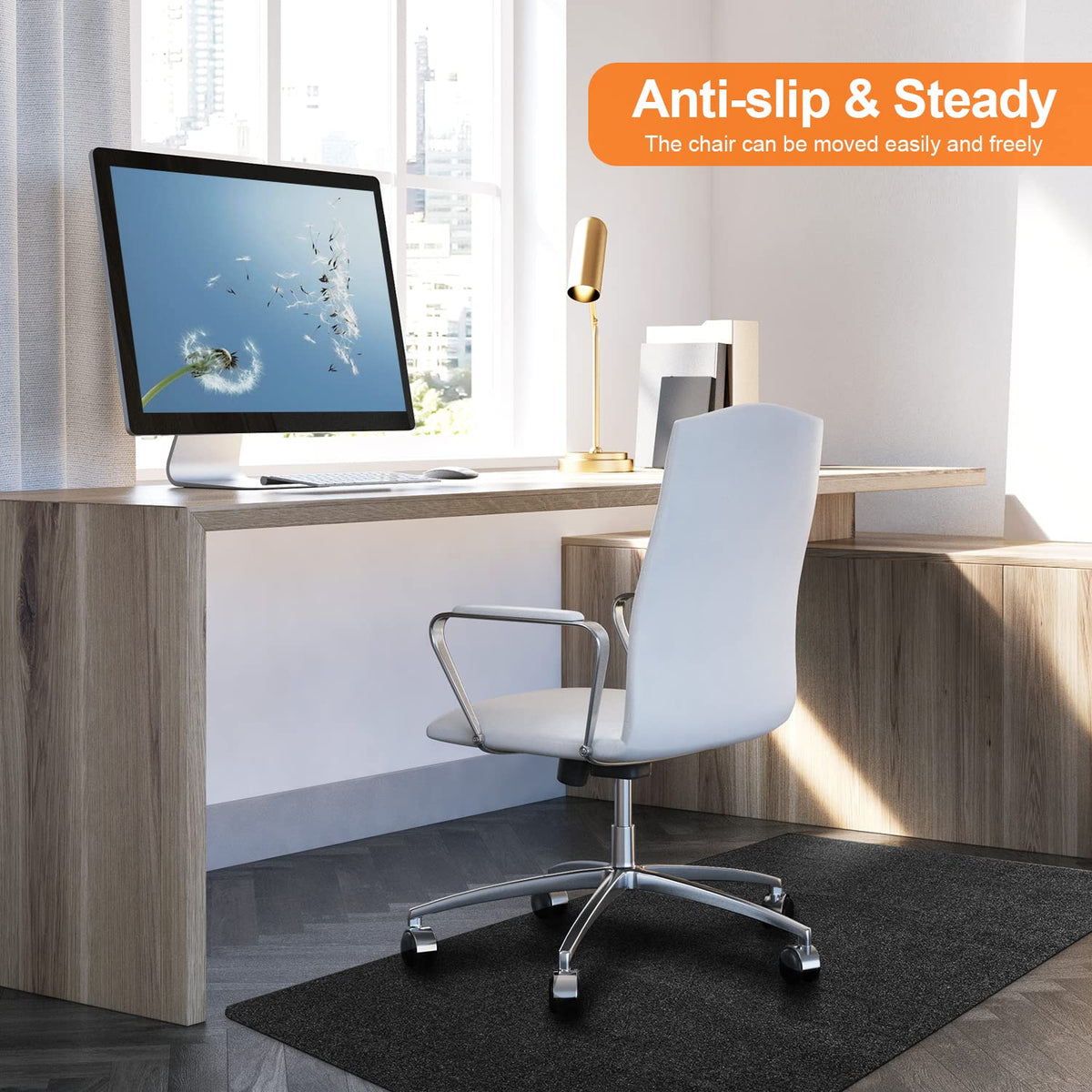 90 × 120 cm Carpeted Office Chair Mat for Hard Floors