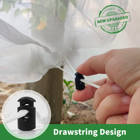 4 Pack Fruit Protection Bags with Drawstring, Garden Netting Plant Covers, 3.5 Ft x 2.3 Ft Perfect for Tomato Netting Cover Garden Plant Barrier Netting Bags for Vegetables Fruits Flower