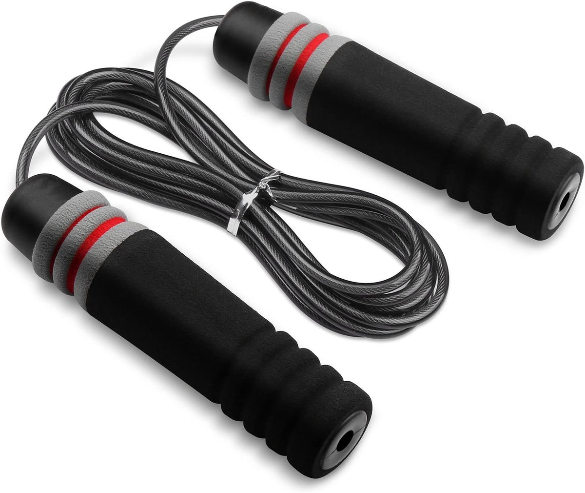 Adjustable 9.8 ft Ball-Bearing Speed Jump Rope – Black
