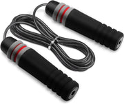 Adjustable 9.8 ft Ball-Bearing Speed Jump Rope – Black