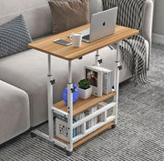 Mobile Height-Adjustable Laptop Desk with Storage